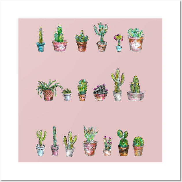 Cacti Plants - Gardening. Wall Art by FanitsaArt
